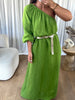 ROBE EN LIN ASYMÉTRIQUE