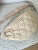 SAC BANANE MATELASSÉ ÉCRU
