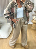 PANTALON AMPLE PINCE TAUPE