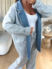 GILET COL REVERS DENIM GRIS