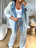 GILET COL REVERS DENIM GRIS
