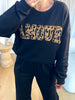 SWEAT AMOUR LÉOPARD NOIR
