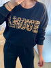 SWEAT AMOUR LÉOPARD NOIR