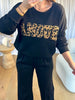 SWEAT AMOUR LÉOPARD NOIR