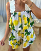 ENSEMBLE/SHORT ZAYNA CITRON BLANC
