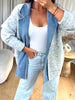 GILET COL REVERS DENIM GRIS