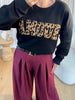 SWEAT AMOUR LÉOPARD NOIR