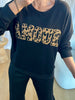 SWEAT AMOUR LÉOPARD NOIR