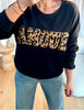 SWEAT AMOUR LÉOPARD NOIR
