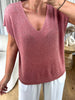 T-SHIRT LUREX ROSE