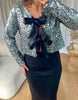 VESTE NOEUDS SEQUINS ARGENT