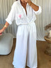 PANTALON GAZE DE COTON BLANC