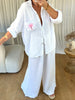 PANTALON GAZE DE COTON BLANC