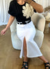 JUPE EN JEANS KENZA BLANC