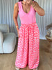 PANTALON GAZE DE COTON LÉOPARD ROSE