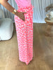 PANTALON GAZE DE COTON LÉOPARD ROSE