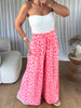 PANTALON GAZE DE COTON LÉOPARD ROSE
