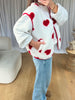 GILET SANS MANCHES COEURS BLANC
