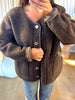 VESTE SHERPA ÉCHARPE CHOCO