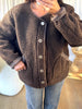 VESTE SHERPA ÉCHARPE CHOCO