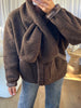 VESTE SHERPA ÉCHARPE CHOCO