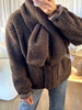 VESTE SHERPA ÉCHARPE CHOCO