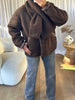 VESTE SHERPA ÉCHARPE CHOCO