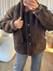 VESTE SHERPA ÉCHARPE CHOCO