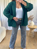 VESTE GAZE DE COTON VERT BOUTEILLE
