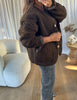 VESTE SHERPA ÉCHARPE CHOCO
