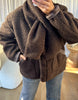 VESTE SHERPA ÉCHARPE CHOCO