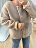 VESTE SHERPA ÉCHARPE BEIGE