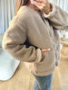 VESTE SHERPA ÉCHARPE BEIGE