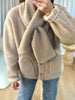 VESTE SHERPA ÉCHARPE BEIGE