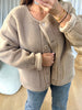 VESTE SHERPA ÉCHARPE BEIGE