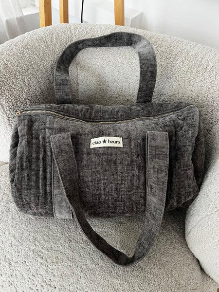 SAC BOWLING VELOURS GRIS