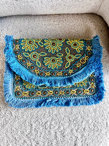 SAC POCHETTE INDIA BLEU