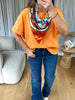 FOULARD ORANGE ET BLEU