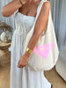 SAC CABAS CROCHET AMOUR ROSE