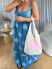 SAC CABAS CROCHET AMOUR ROSE