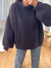 PULL EXTRA DOUX COL ROND CHOCO