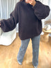PULL EXTRA DOUX COL ROND CHOCO