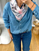 FOULARD ROSE ET GRIS