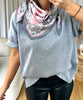 FOULARD ROSE ET GRIS