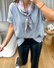 FOULARD ROSE ET GRIS