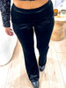 PANTALON VELOURS ÉVASÉ NOIR