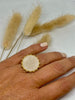 BAGUE SONIA DORÉE/CRÈME