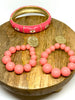 BOUCLE D'OREILLE PERLE ROSE