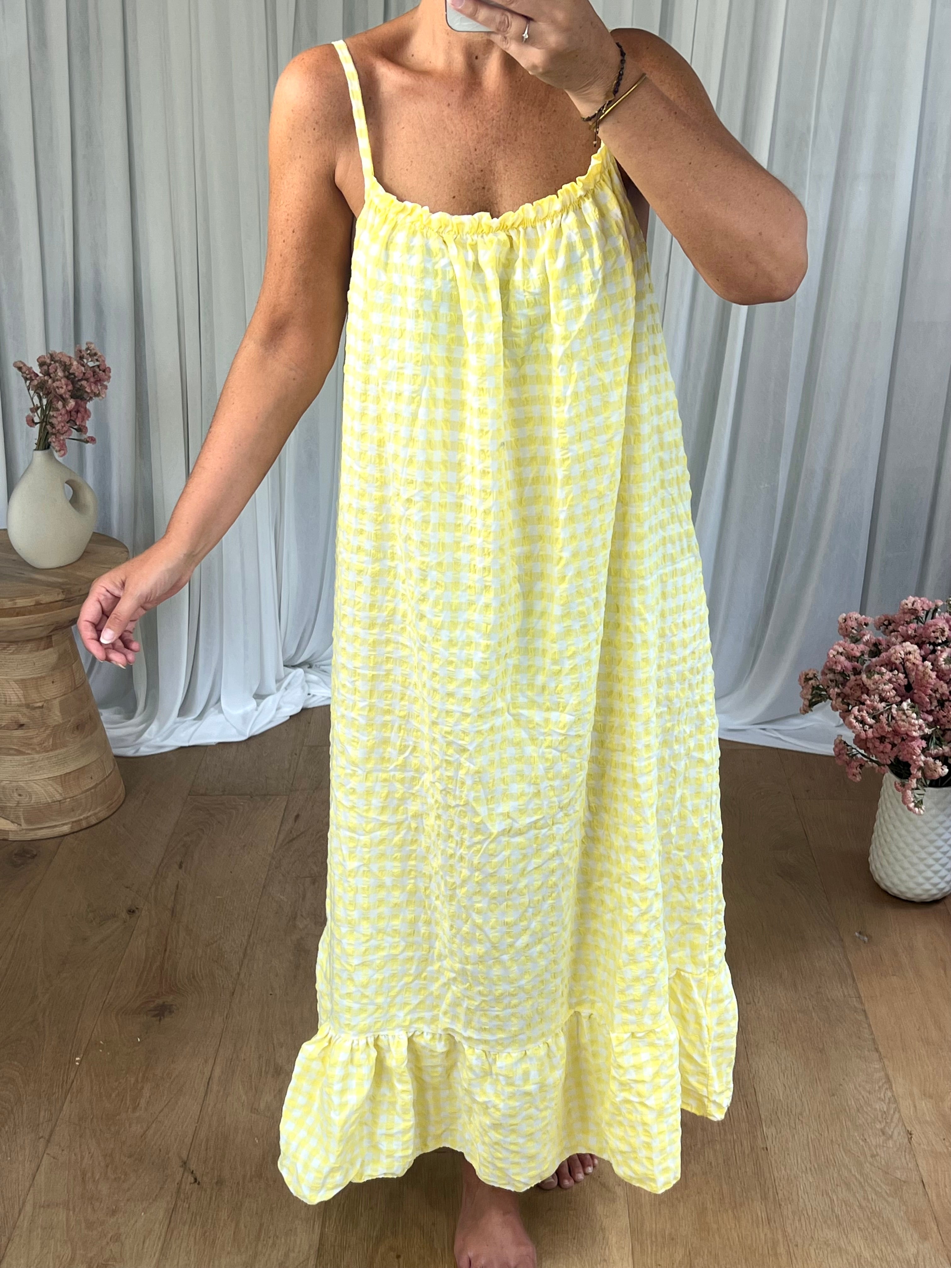 ROBE VICHY JAUNE