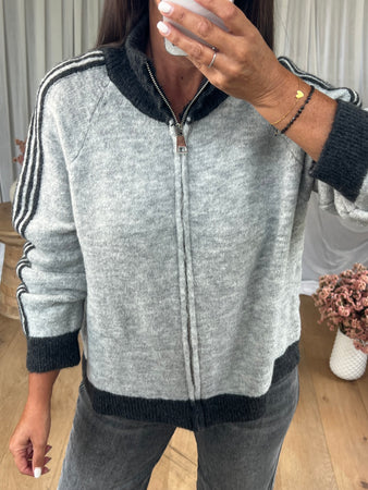 GILET ZIPPÉ BANDES